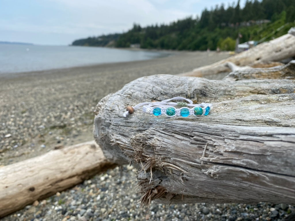 Driftwood and Sea Glass Bracelet