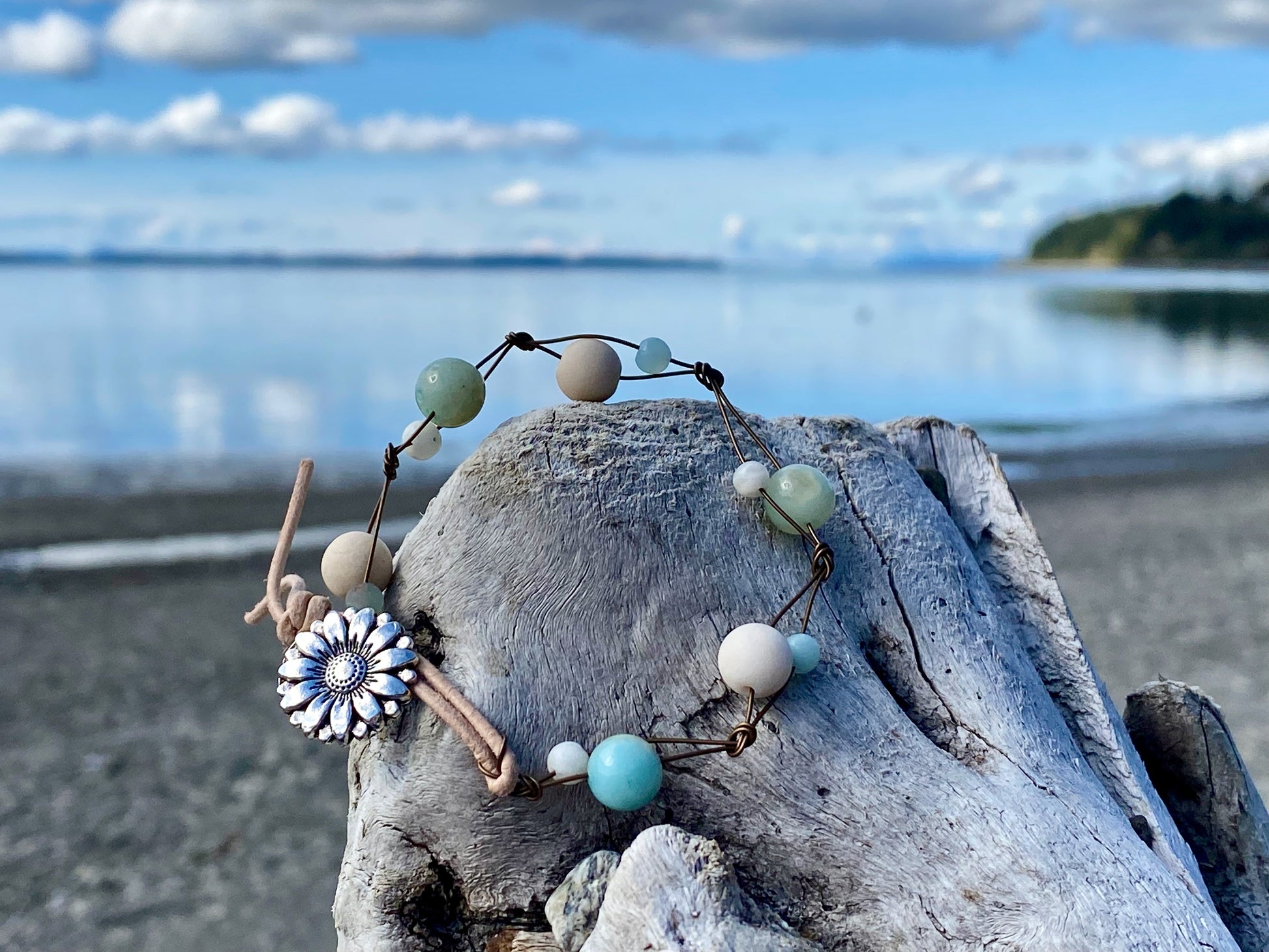 Boho Bracelet, sunflower serenity bracelet