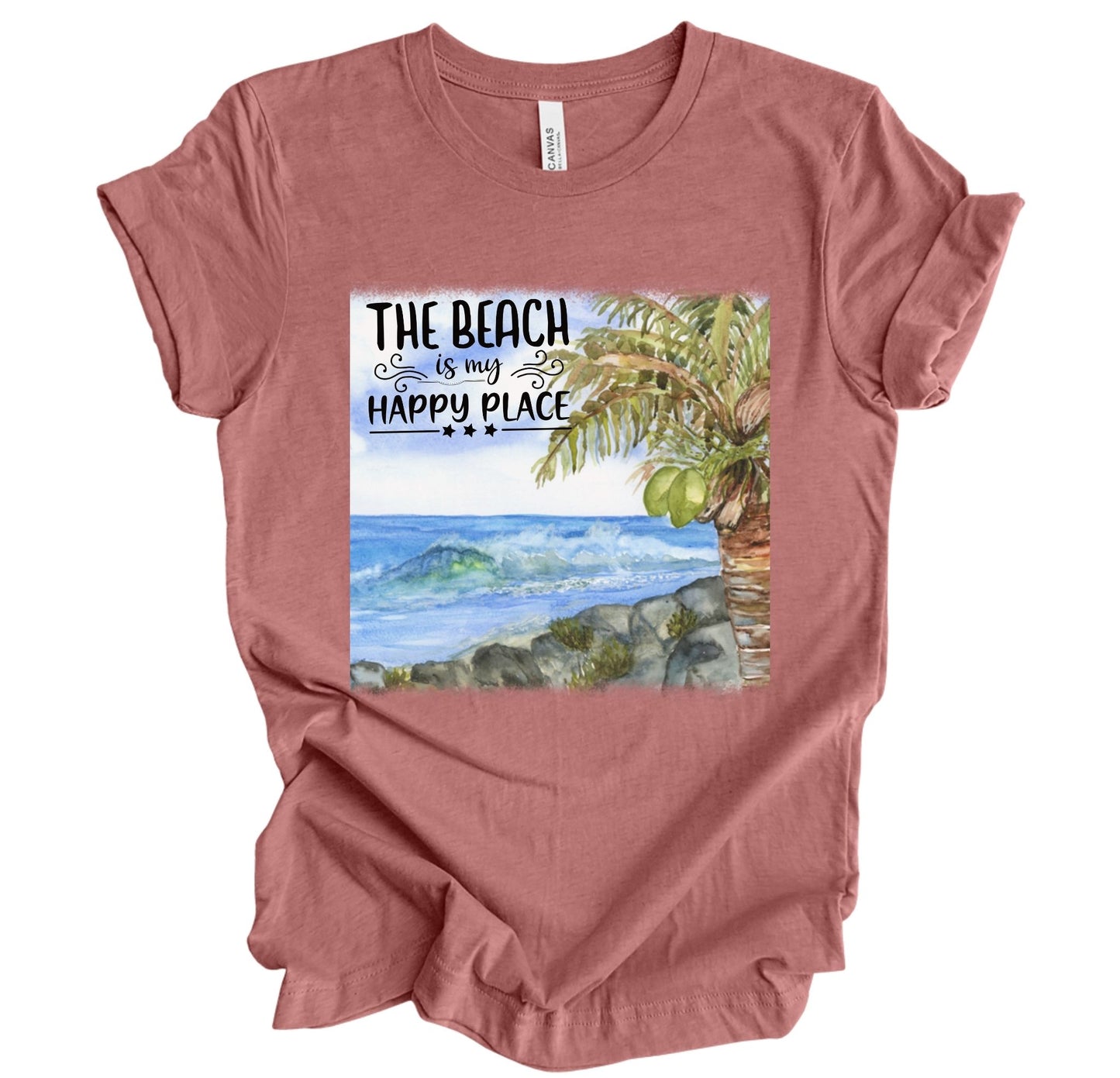 The Beach is My Happy Place Watercolor T shirt