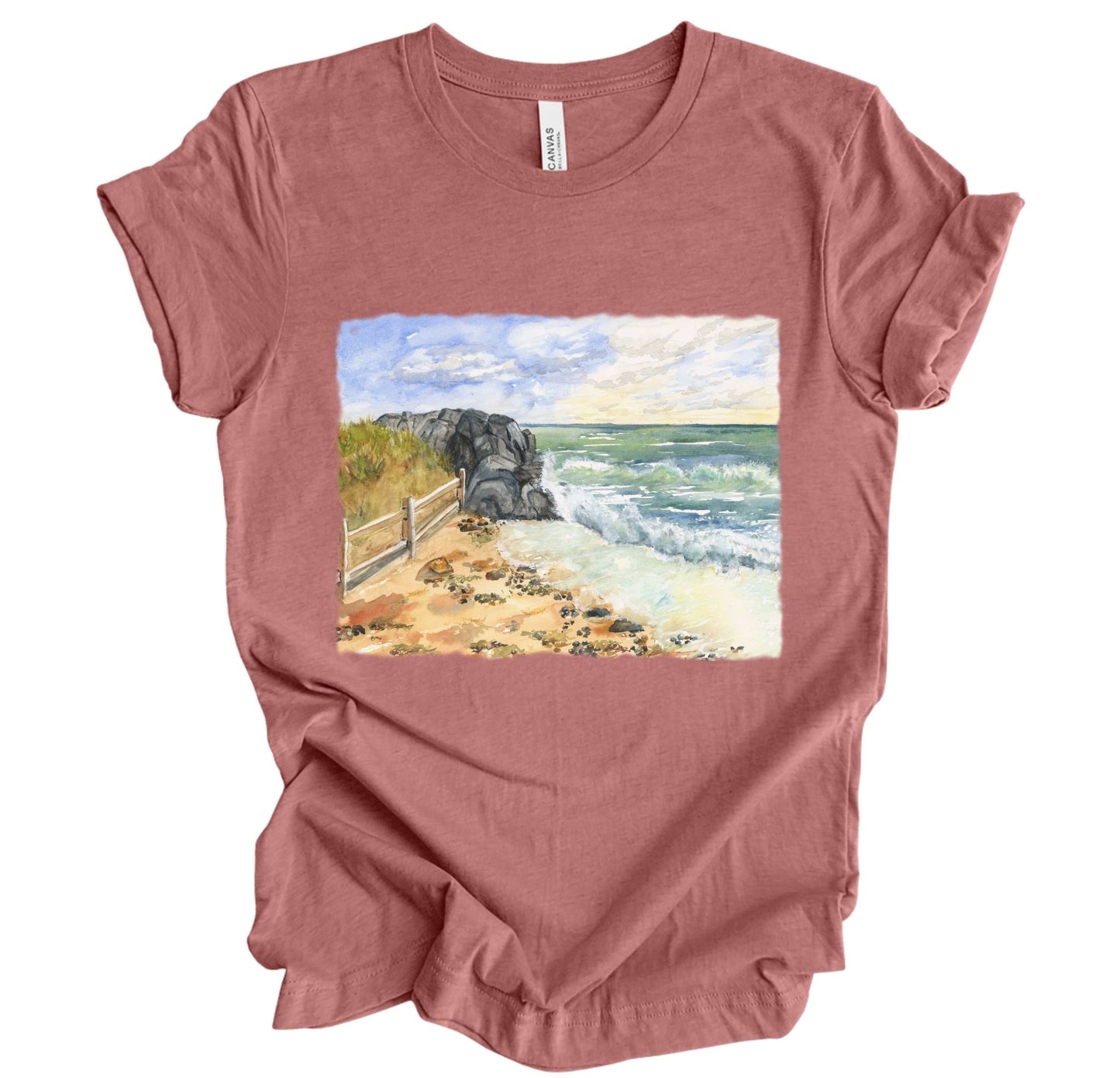 Watercolor Peaceful Day at the Beach T shirt