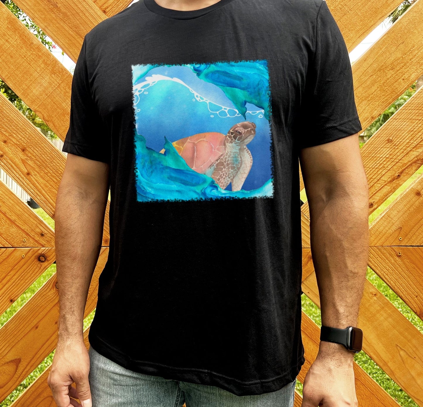 Sea turtle watercolor beach shirt