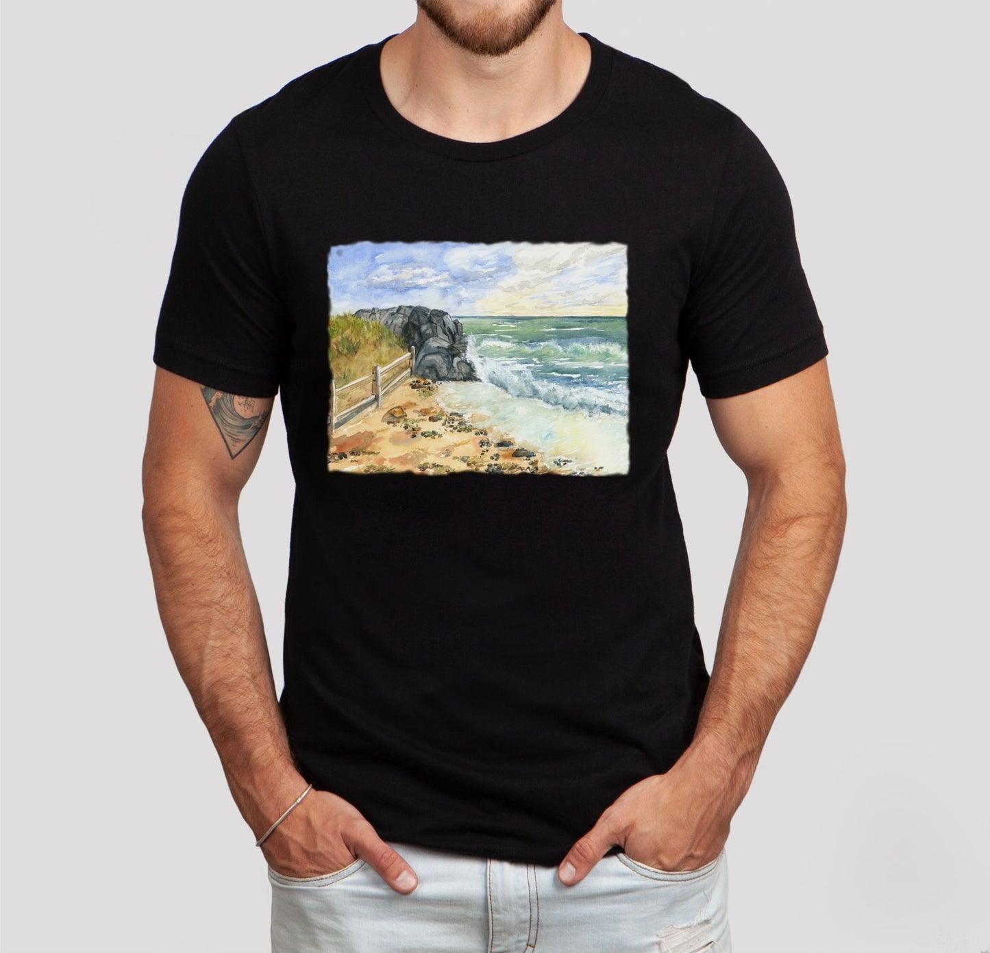 Watercolor Peaceful Day at the Beach T shirt