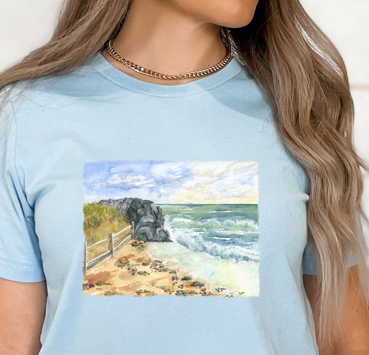 Watercolor Peaceful Day at the Beach T shirt