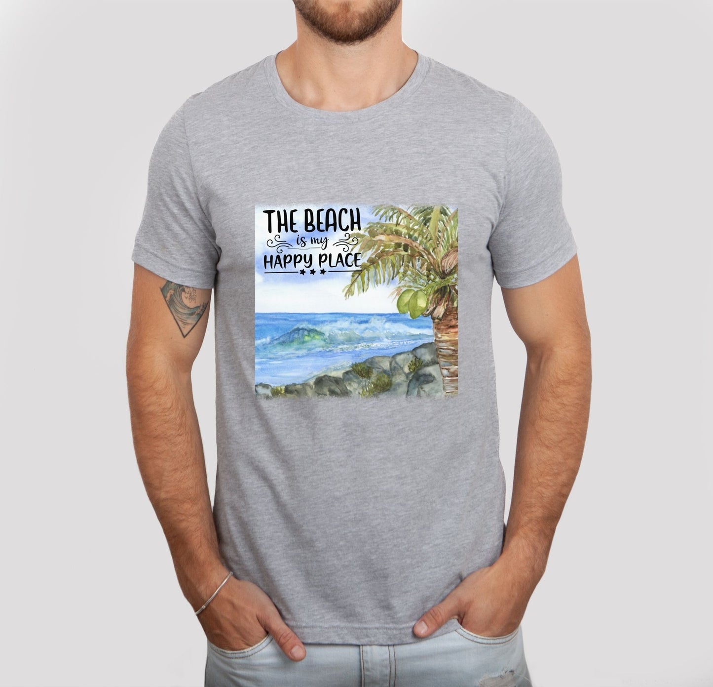 The Beach is My Happy Place Watercolor T shirt