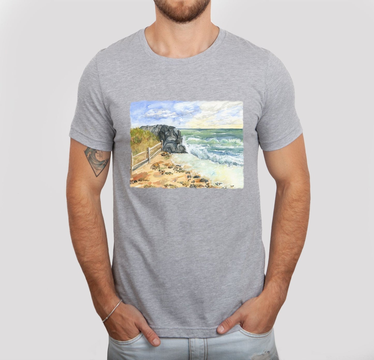 Watercolor Peaceful Day at the Beach T shirt