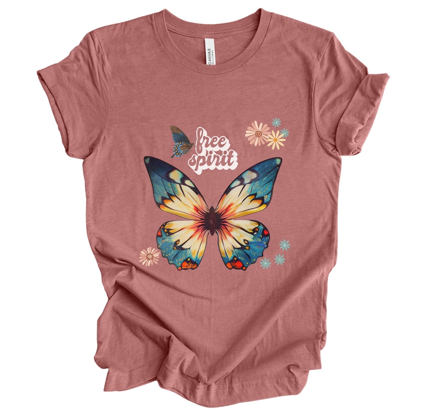 Butterfly Boho Free Spirit Girl – Beach Boho T Shirt Design