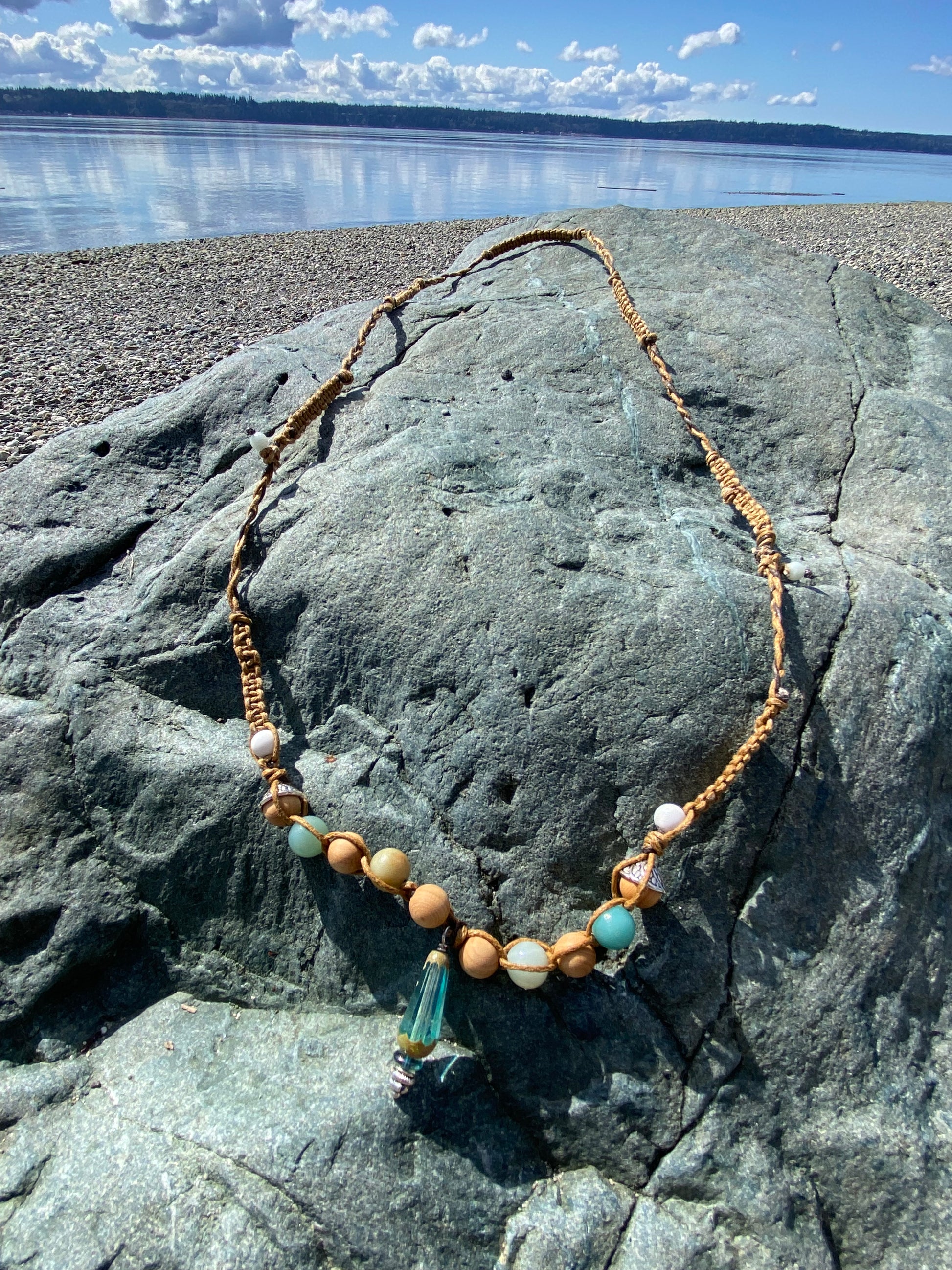 Boho Beach Necklace With Agate and Fun Beads - ArtFullyYourCreations