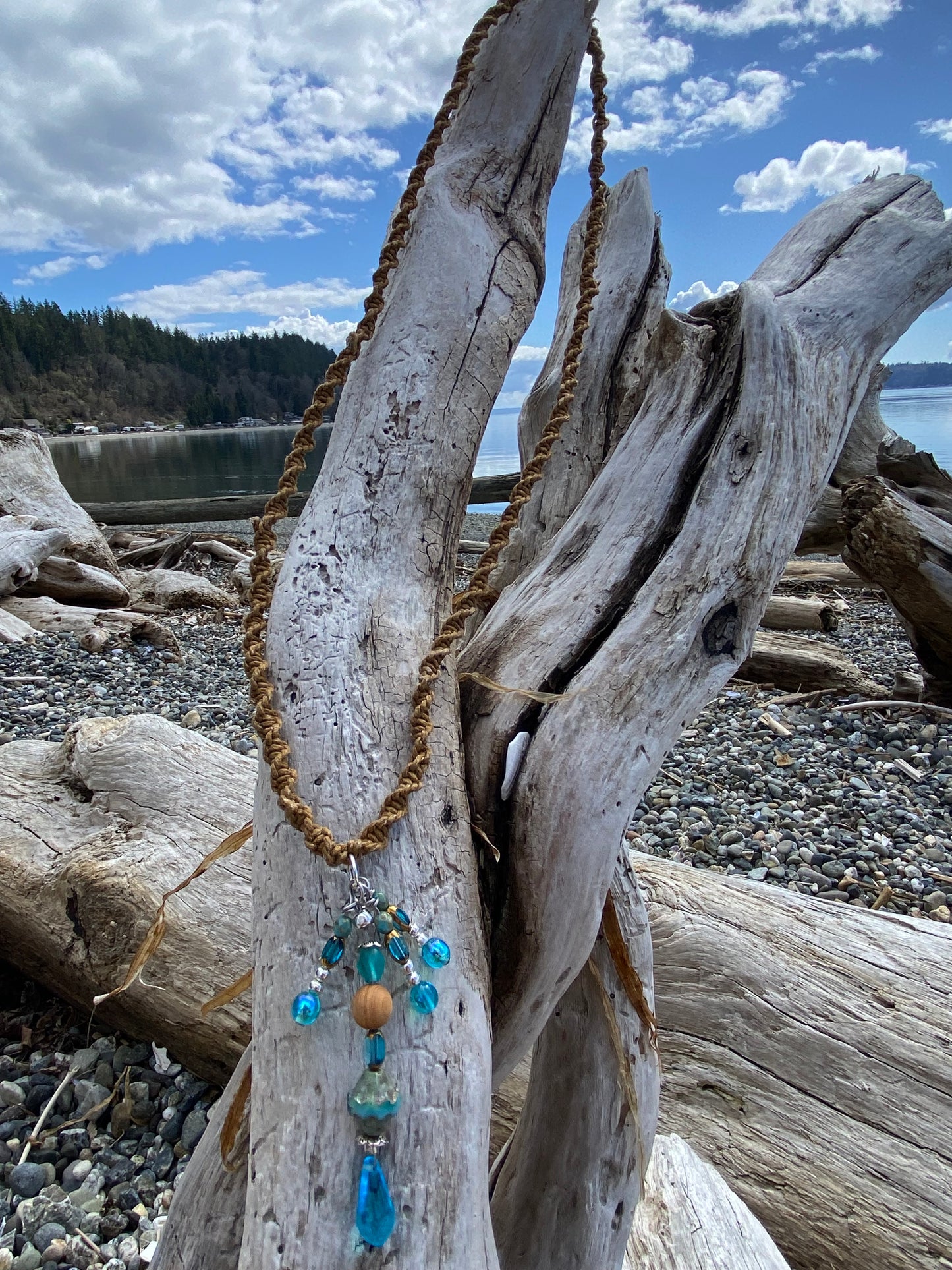 Blue Sparkle dangle necklace