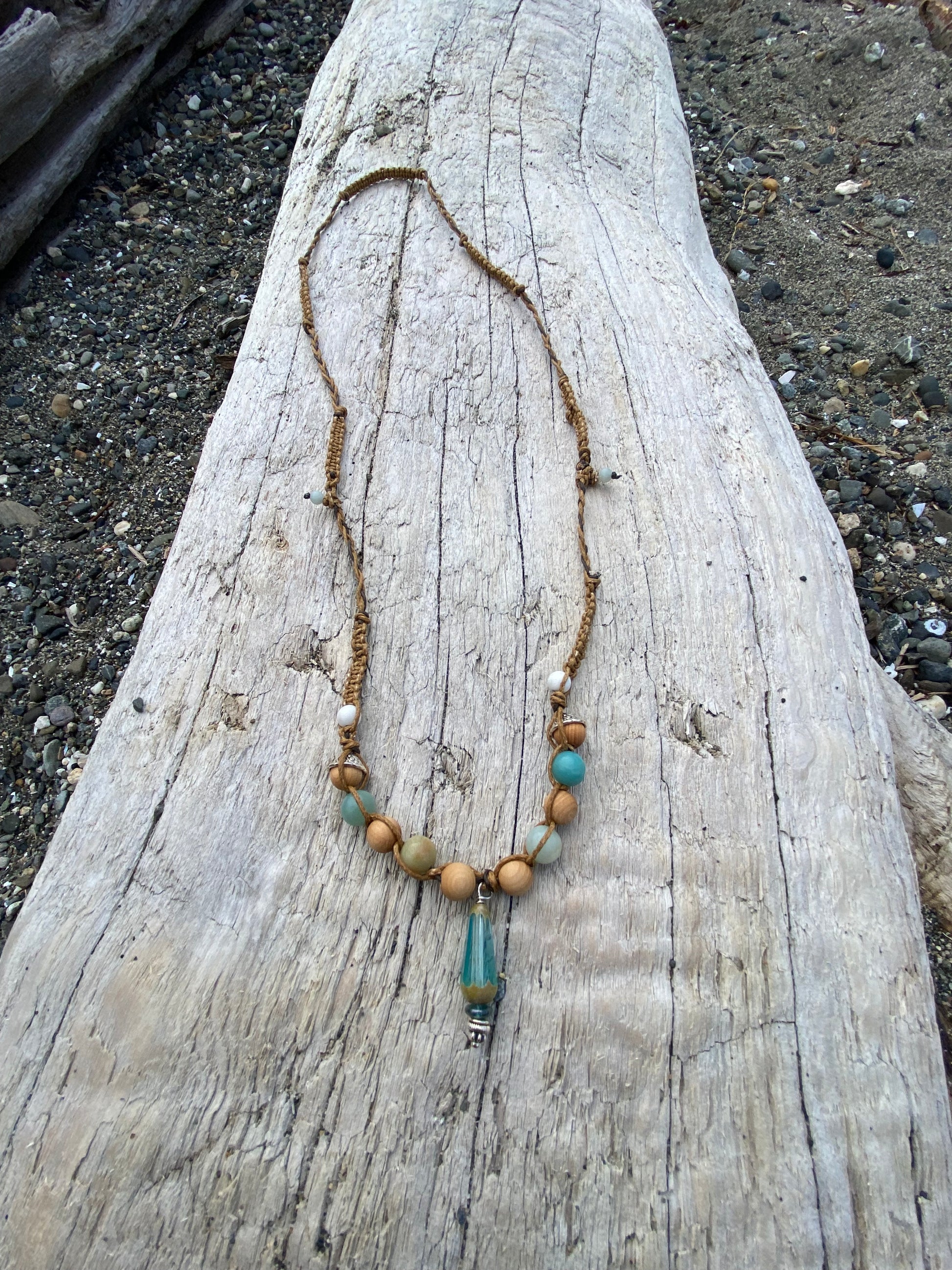 Rustic Large Clay Bead Necklace - Bits off the Beach