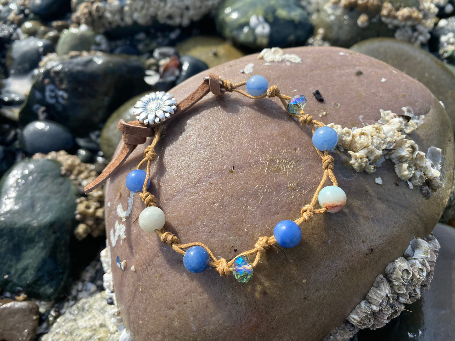 Rustic Ocean Sunflower Sparkle Bracelet