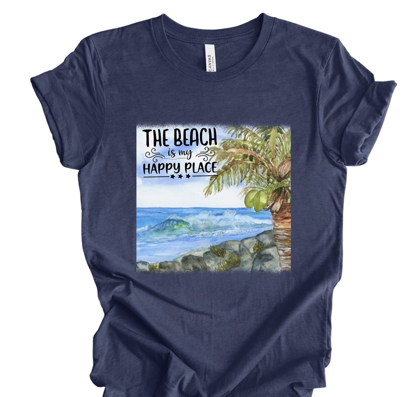 The Beach is My Happy Place Watercolor T shirt