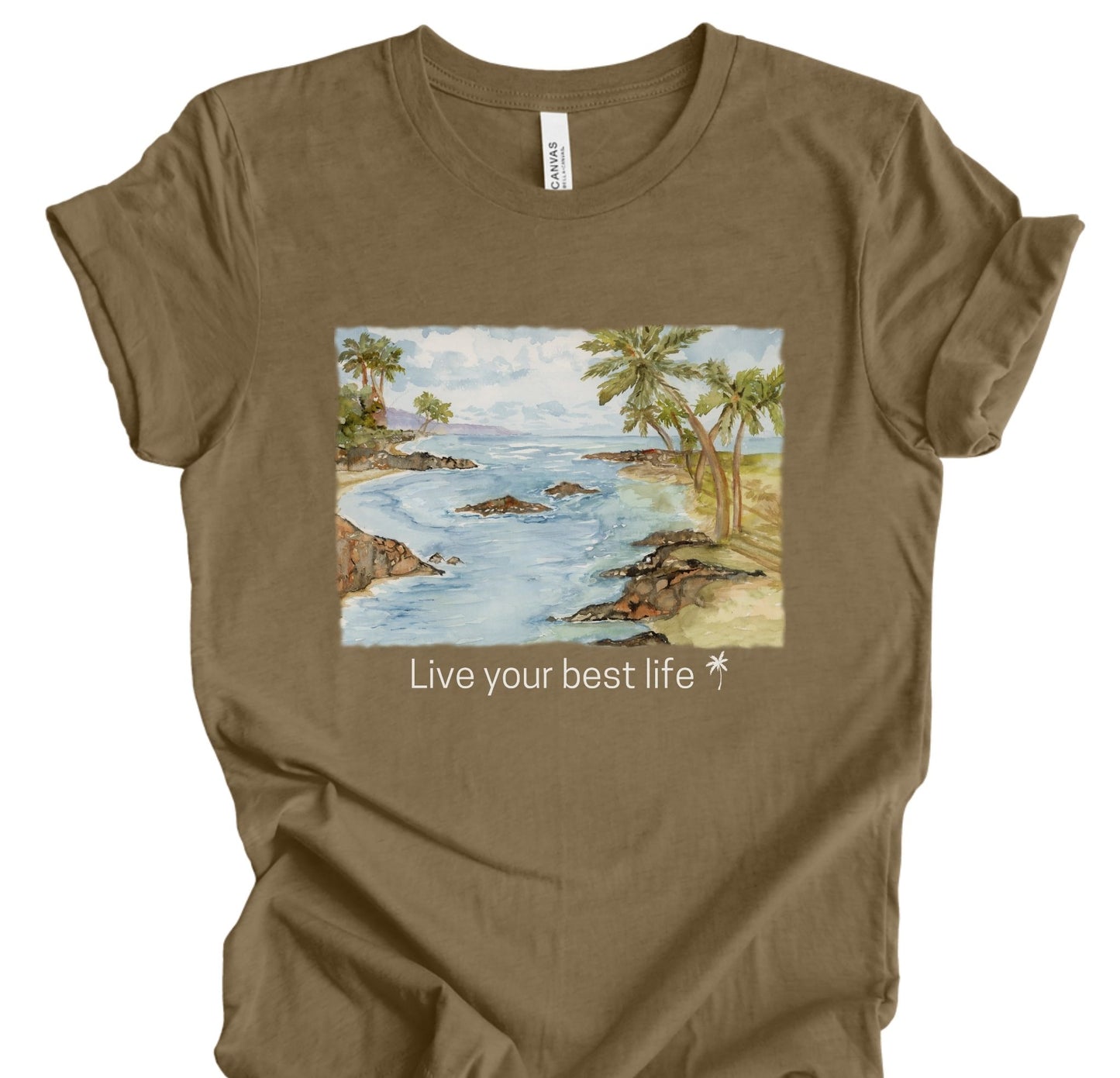 Live your Best Life Watercolor Beach Tee Shirt