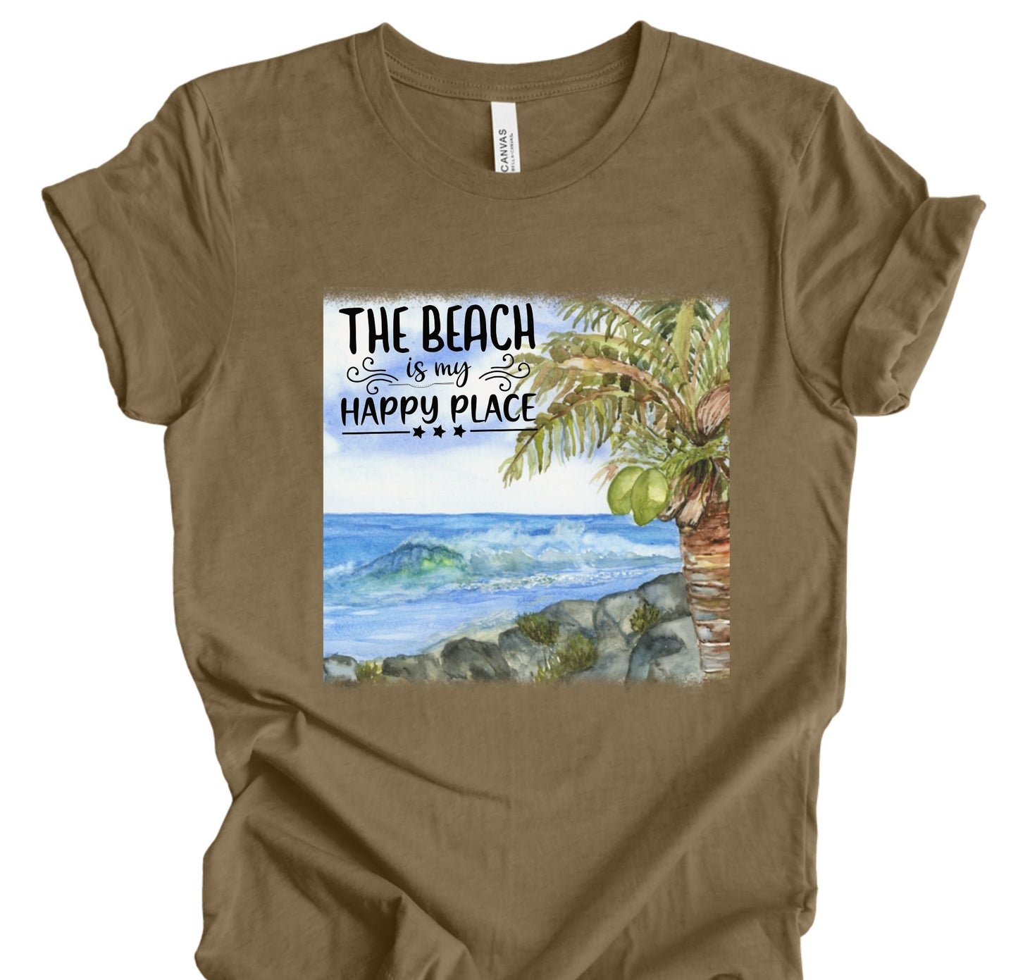 The Beach is My Happy Place Watercolor T shirt