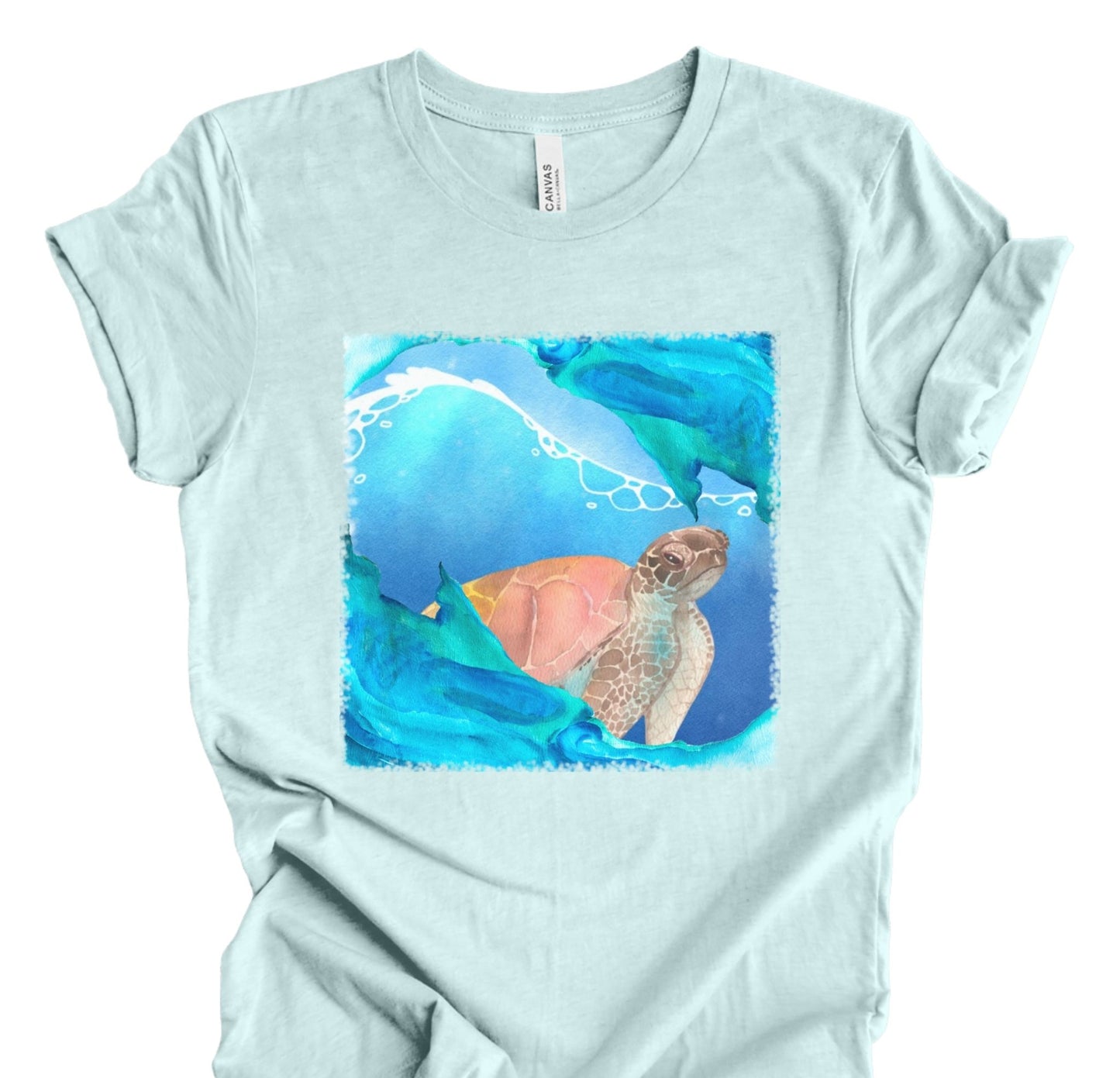 Sea turtle watercolor beach shirt