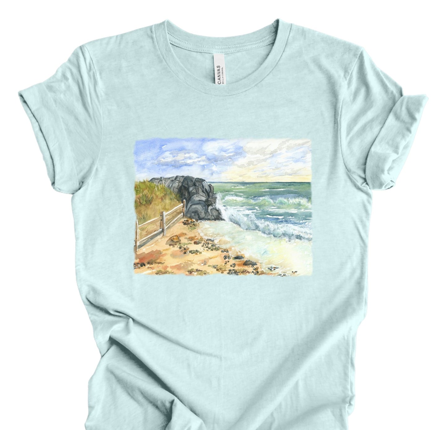 Watercolor Peaceful Day at the Beach T shirt