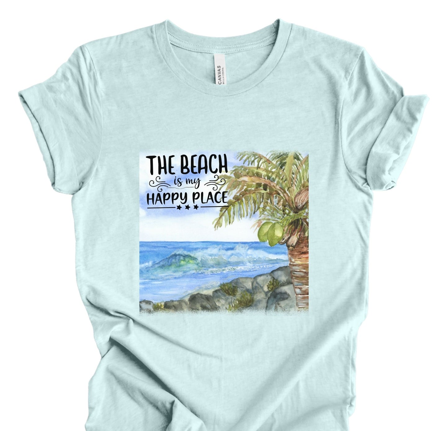 The Beach is My Happy Place Watercolor T shirt